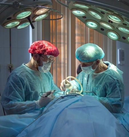 Medical professionals in operating room