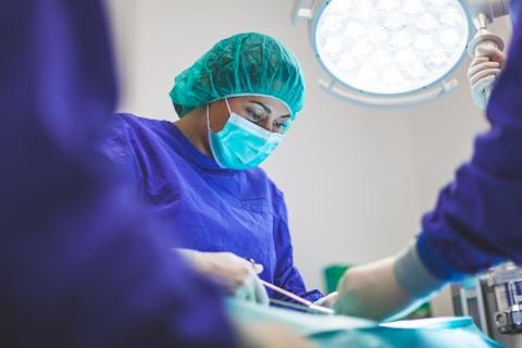 Medical professional with protective equipment
