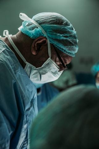 Medical professional in surgical attire